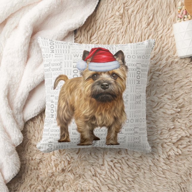 Cairn Terrier Dog Lover Christmas Holiday Throw Pillow (Blanket)