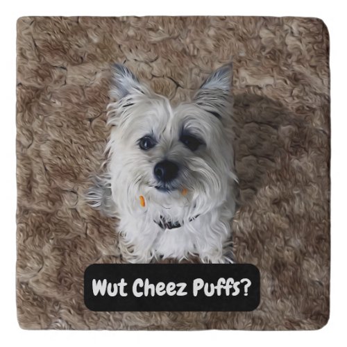 Cairn Terrier Dog Meme Funny Marble Stone Trivet