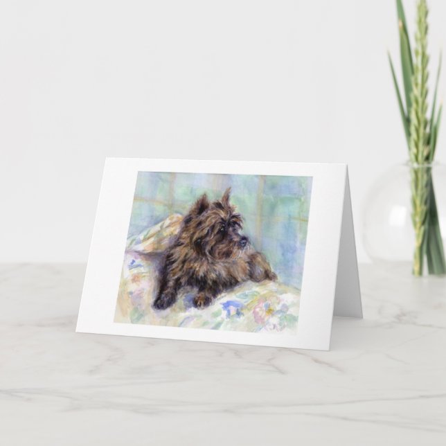 Cairn Terrier Dog Portrait Blank Greeting Card (Front)