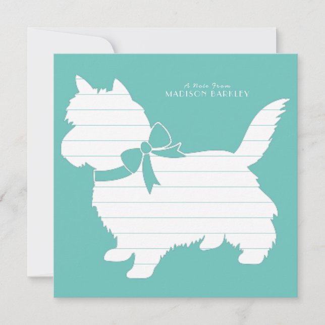 Cairn Terrier Dog Puppy Thank You Card (Front)