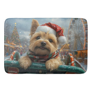 Cairn Terrier Dog Roller Coaster Christmas Bath Mat