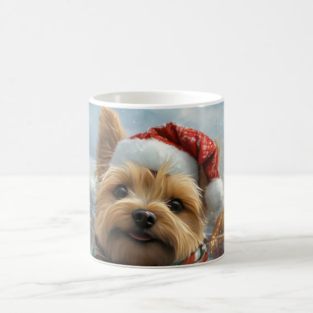 Cairn Terrier Dog Roller Coaster Christmas Coffee Mug (Center)