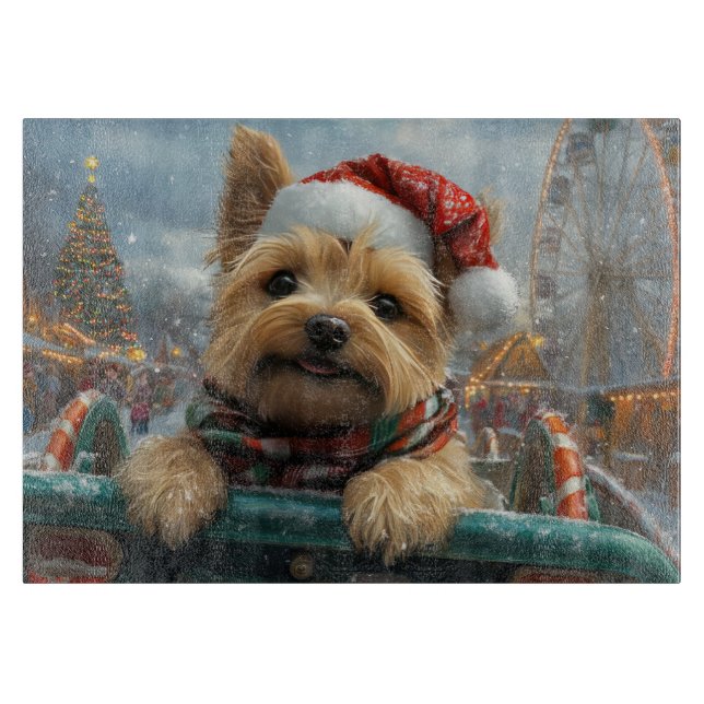 Cairn Terrier Dog Roller Coaster Christmas Cutting Board (Front)