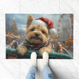 Cairn Terrier Dog Roller Coaster Christmas Doormat