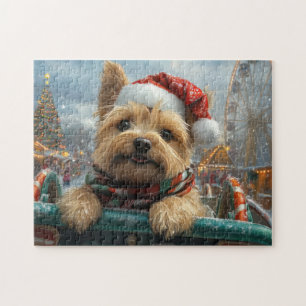 Cairn Terrier Dog Roller Coaster Christmas Jigsaw Puzzle