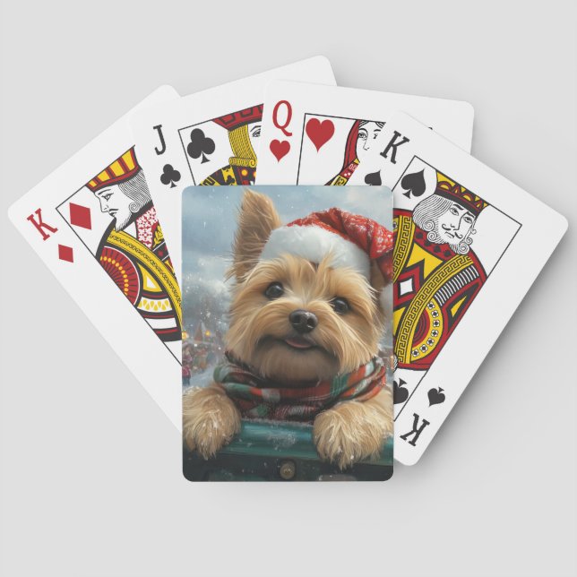 Cairn Terrier Dog Roller Coaster Christmas Poker Cards (Back)