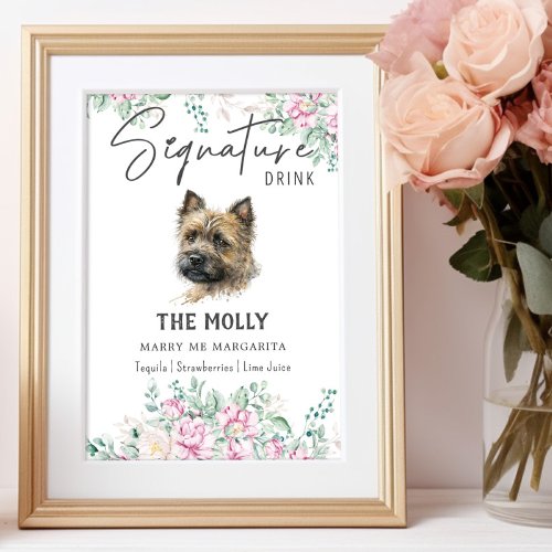 Cairn Terrier Dog Signature Drink Sign