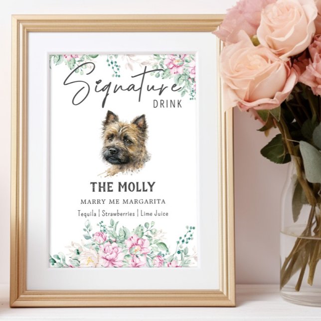 Cairn Terrier Dog Signature Drink Sign (Creator Uploaded)
