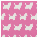 Cairn Terrier Dog Silhouette Pet Pink Fabric