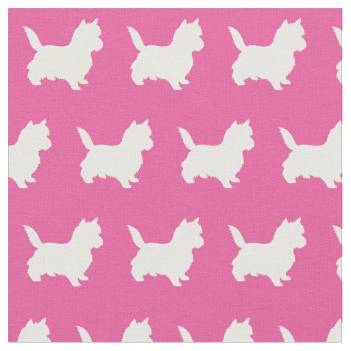 Cairn Terrier Dog Silhouette Pet Pink Fabric