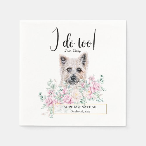 Cairn Terrier Dog Wedding Cocktail Napkins