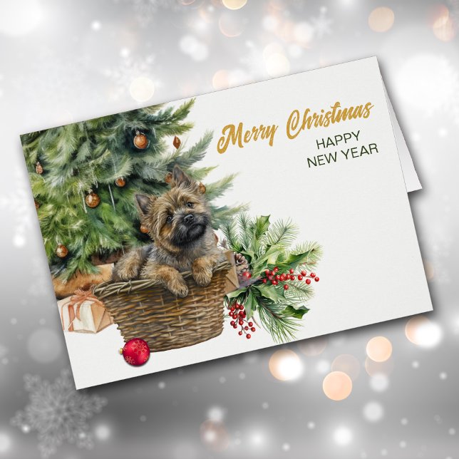 Cairn Terrier Dog Wicker Basket Christmas Tree Cards (Creator Uploaded)