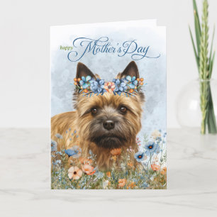 Cairn Terrier Dog Wildflowers Mother's Day Holiday Card