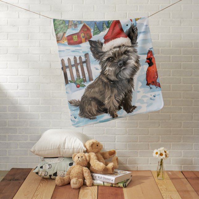 Cairn Terrier Dog Winter Wonderland Christmas Joy Baby Blanket (In Situ)