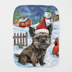 Cairn Terrier Dog Winter Wonderland Christmas Joy Baby Burp Cloth