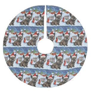 Cairn Terrier Dog Winter Wonderland Christmas Joy Brushed Polyester Tree Skirt