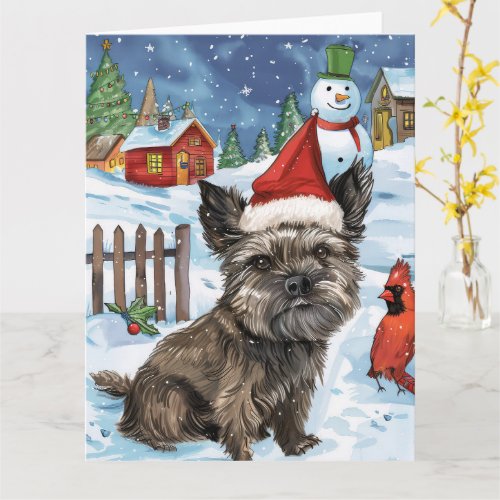 Cairn Terrier Dog Winter Wonderland Christmas Joy Card