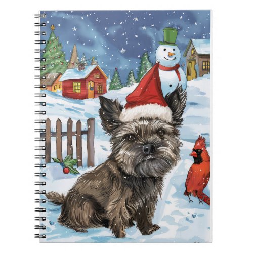 Cairn Terrier Dog Winter Wonderland Christmas Joy Notebook