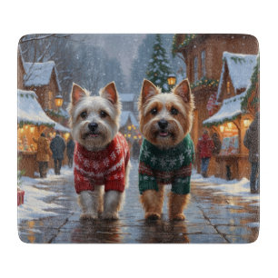 Cairn Terrier Dogs Christmas Snow Holiday Cutting Board