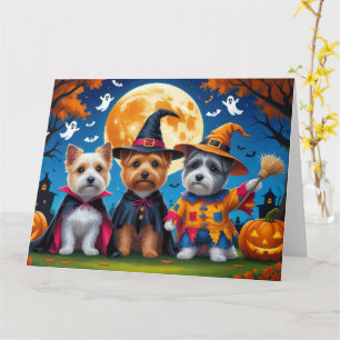 Cairn Terrier Dogs Pumpkin Halloween Funny Card