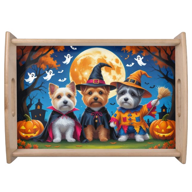Cairn Terrier Dogs Pumpkin Halloween Funny Serving Tray (Front)