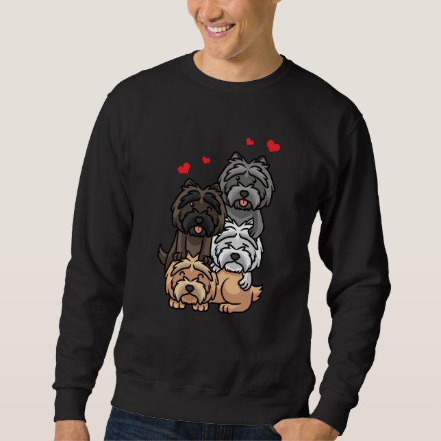 Cairn Terrier Dogs With Hearts Sweatshirt (Front)