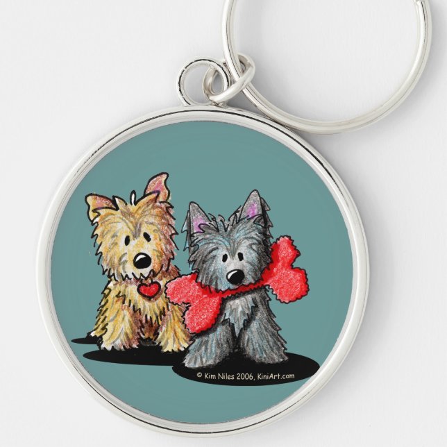 Cairn Terrier Duo Keychain (Front)