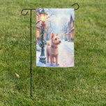 Cairn Terrier Festive Lamppost Village Christmas Garden Flag