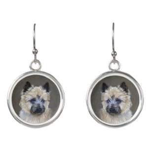 Cairn Terrier Fine Art Earrings