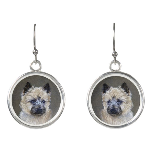 Cairn Terrier Fine Art Earrings (Front)