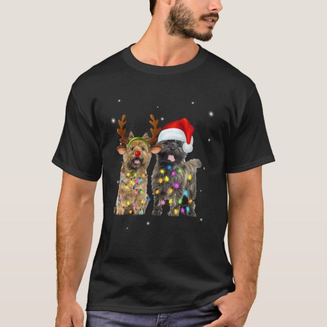 Cairn Terrier Gift Christmas Reindeer Dog Lover Gi T-Shirt (Front)