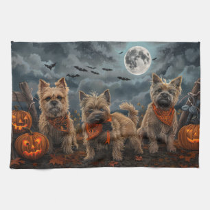 Cairn Terrier Halloween Spooky Kitchen Towel