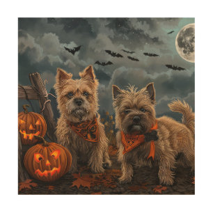 Cairn Terrier Halloween Spooky Wood Wall Art
