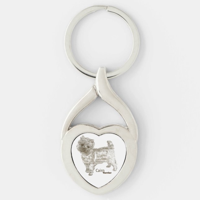 Cairn Terrier Heart KeyChain - TypoDoggies (Front)
