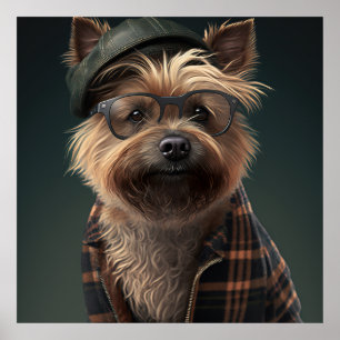 Cairn Terrier Hipster Dog Poster