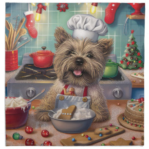 Cairn Terrier Holiday Baking: Festive Christmas Cloth Napkin