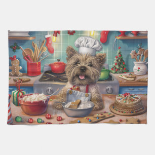 Cairn Terrier Holiday Baking: Festive Christmas Kitchen Towel