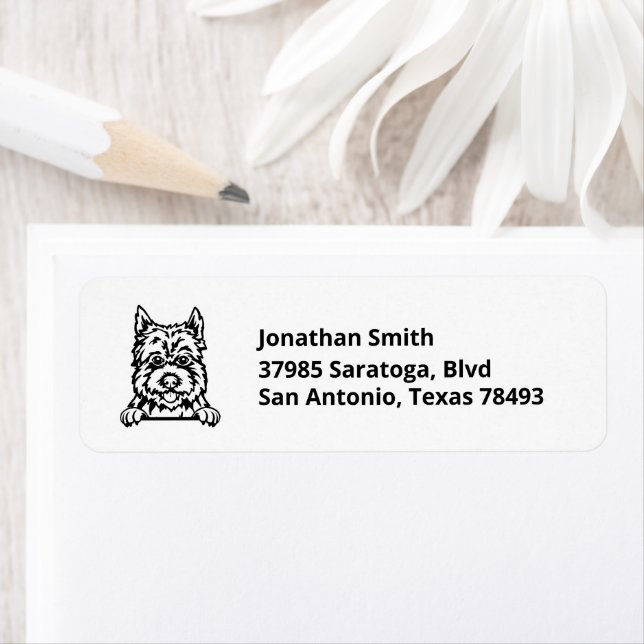 CAIRN TERRIER | Image on Return Address Label (Insitu)