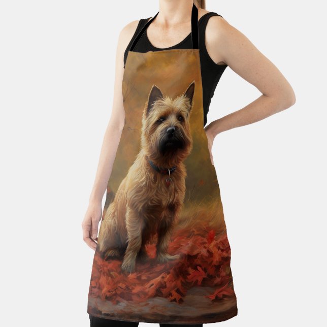 Cairn Terrier in Autumn Leaves Fall Inspire  Apron (Insitu)