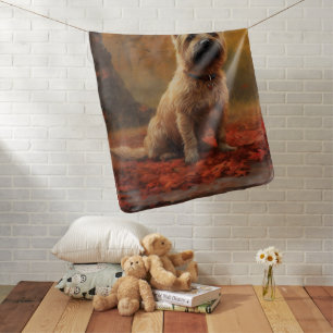 Cairn Terrier in Autumn Leaves Fall Inspire  Baby Blanket
