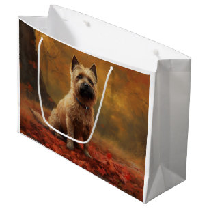 Cairn Terrier in Autumn Leaves Fall Inspire Large Gift Bag