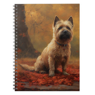 Cairn Terrier in Autumn Leaves Fall Inspire Notebook