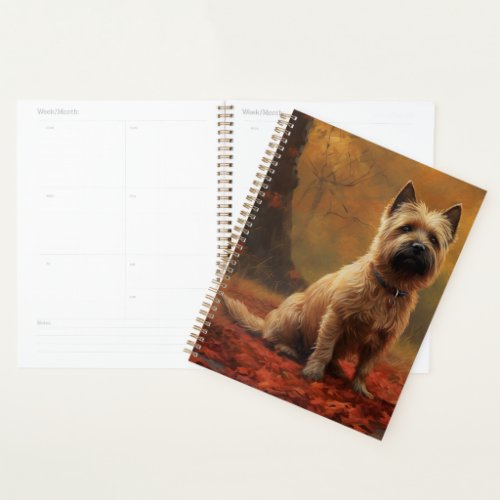Cairn Terrier in Autumn Leaves Fall Inspire  Planner