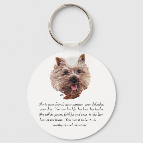 Cairn Terrier Keepsake _ FEMALE Keychain