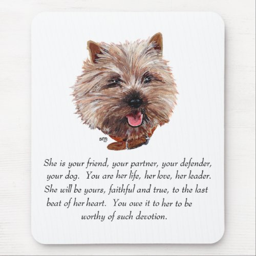 Cairn Terrier Keepsake _ FEMALE Mouse Pad