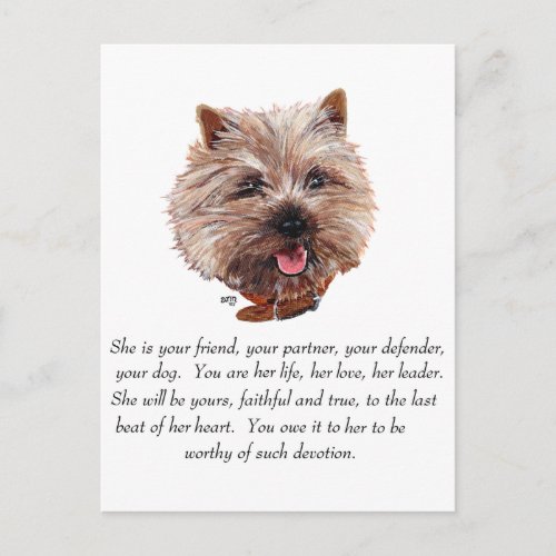 Cairn Terrier Keepsake _ FEMALE Postcard