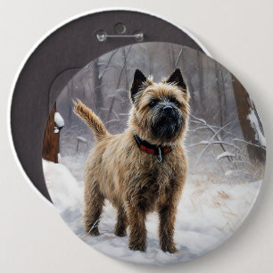 Cairn Terrier Let It Snow Christmas Button