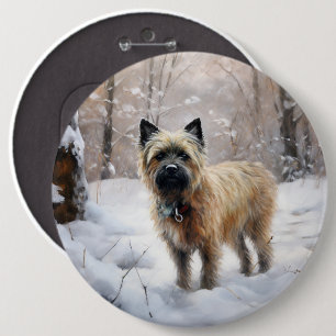 Cairn Terrier Let It Snow Christmas Button
