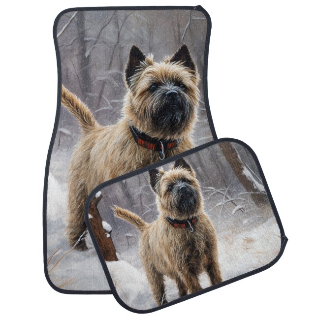 Cairn Terrier Let It Snow Christmas  Car Floor Mat (Set)