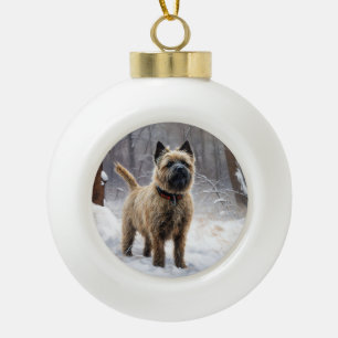 Cairn Terrier Let It Snow Christmas Ceramic Ball Christmas Ornament